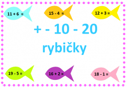 Sčítání a odčítání od 10 do 20 - rybičky