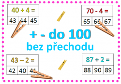 + - do 100 bez přechodu - kolíčkové karty