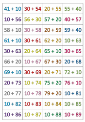 Sčítání a odčítání do 100 dvojciferných čísel - hra bomba