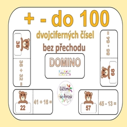 + - do 100 dvojciferných čísel bez přechodu - domino