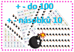 + -  do 100 násobků 10 - hra bomba