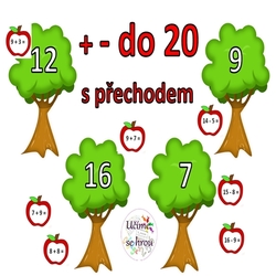 + -  do 20 s přechodem - jablka