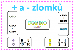 Zlomky - sčítání a odčítání - domino