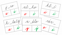 Délka samohlásek - krátké a dlouhé samohlásky - kolíčky - psací písmo
