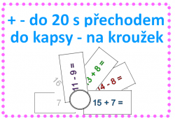 Sčítání a odčítání do 20 s přechodem - na kroužek/cesty/do kapsy