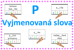 Vyjmenovaná slova po P - kolíčkové karty