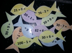 Sčítání a odčítání do 100 bez přechodu - rybičky