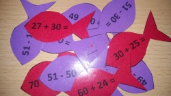 Sčítání a odčítání do 100 dvojciferných čísel - rybičky