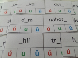 Délka samohlásky u - ů - ú - kolíčkové karty