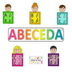 Abeceda - 4 tvary písmen a5  - děti - výzdoba třídy