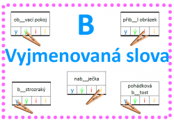 Vyjmenovaná slova po B - kolíčkové karty