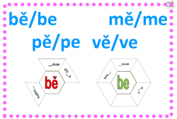 BĚ - PĚ - VĚ - MĚ - hexagon