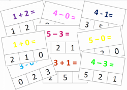 Sčítání a odčítání do 5 - kolíčkové karty