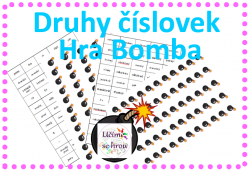 Číslovky - druhy - hra bomba