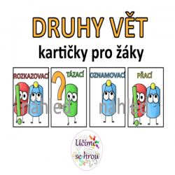 Druhy vět - křídy - karty pro žáky