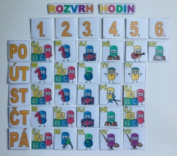 Rozvrh hodin na zeď - větší rozměr