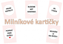 Milníkové karty - vlnky růžové