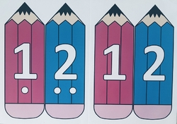 Čísla 1 - 10 pastelky, tužky