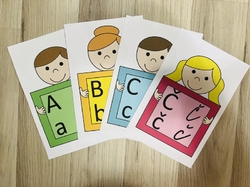 Abeceda - 4 tvary písmen a5  - děti - výzdoba třídy