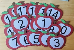 Čísla 0 - 20 - jablka - výzdoba třídy