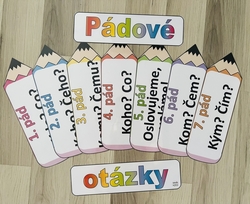 Pádové otázky -  tužky - výzdoba třídy