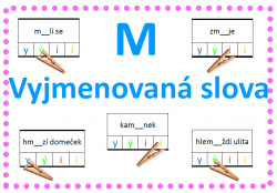 Vyjmenovaná slova po M - kolíčkové karty