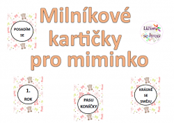 Milníkové karty - medvídci - růžová