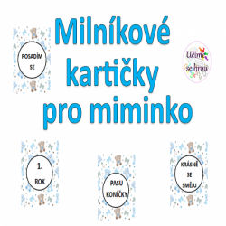 Milníkové karty - medvídci - modrá