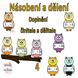 Násobení a dělení - doplnění činitele, dělitele- sovičky 