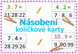 Násobení - kolíčkové karty