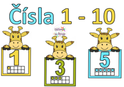 Čísla 0 - 10 - žirafy - výzdoba třídy