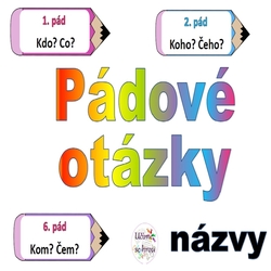 Pádové otázky -  tužky - výzdoba třídy