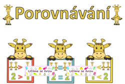 Porovnávání čísel - žirafy - výzdoba třídy