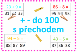 + -  do 100 s přechodem - kolíčkové karty