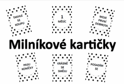 Milníkové karty - černobílé puntíky - miminko