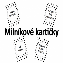 Milníkové karty - černobílé puntíky