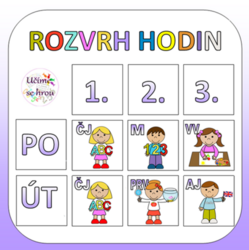 Rozvrh hodin na zeď - děti 