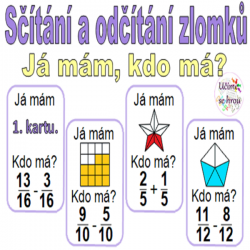 Zlomky - sčítání a odčítání zlomků Já mám, kdo má? - kopie