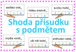 Shoda přísudku s podmětem - kolíčkové karty