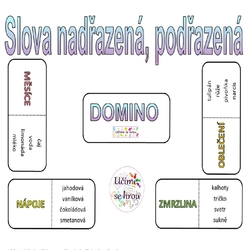 Slova nadřazená, podřazená - domino