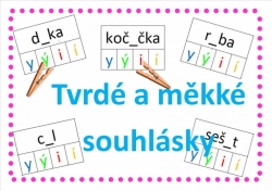 Tvrdé a měkké souhlásky - kolíčkové karty