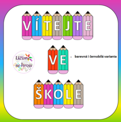 Uvítací nadpisy - tužky, pastelky