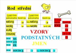 Vzory podstatných jmen - přehled, karty