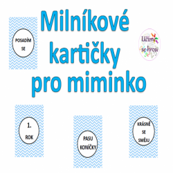 Milníkové karty - vlnky modrá