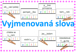 Soubor všech vyjmenovaných slov - kolíčkové karty