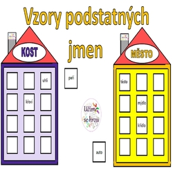 Vzory podstatných jmen - domečky