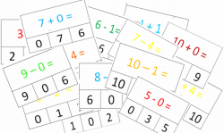 Sčítání a odčítání do 10 - kolíčkové karty