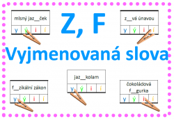 Vyjmenovaná slova po Z, F - kolíčkové karty