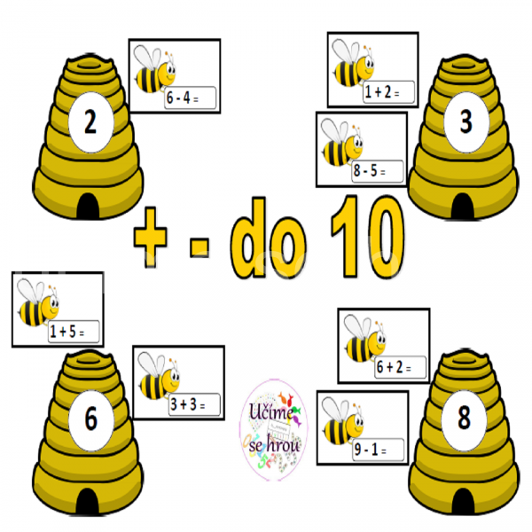 + -  do 10 - včelky