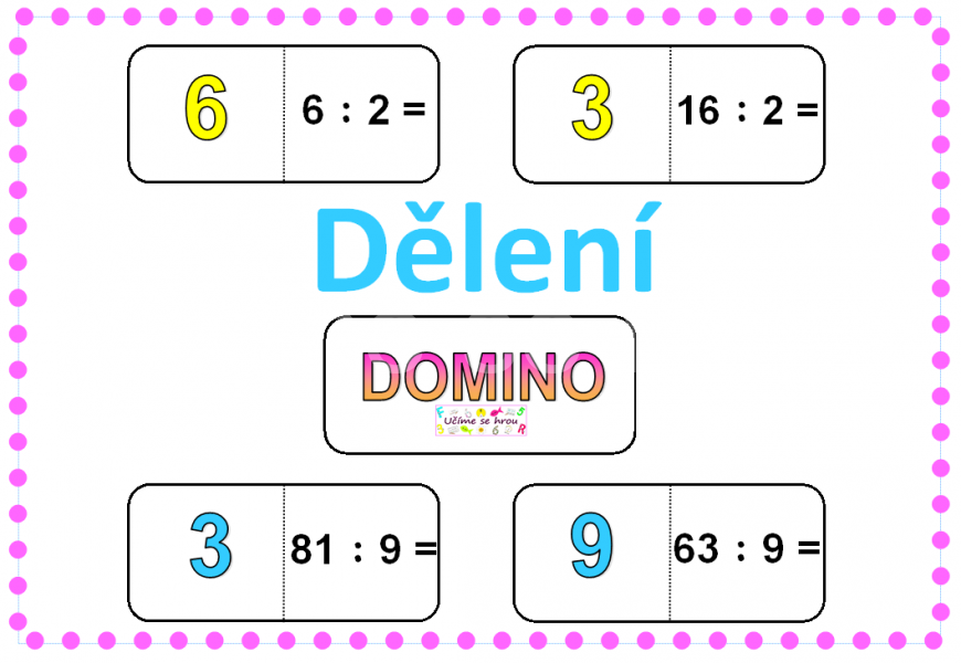 Dělení - domino - zaoblený tvar